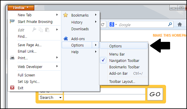 [STEP 2/3] How to Change Homepage on Firefox